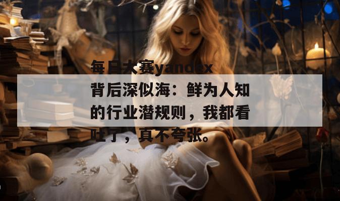 每日大赛yandex背后深似海：鲜为人知的行业潜规则，我都看吐了，真不夸张。